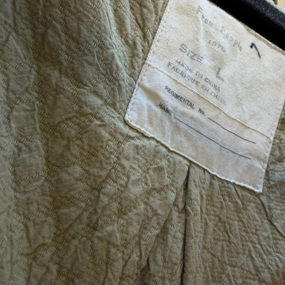 Free People Olive Patched Tapestry Drawstring Utility Jacket Size Large - Picture 15 of 16